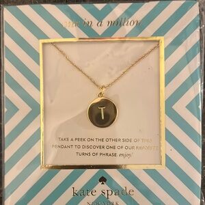 Kate Spade Gold 'T' Pendant Necklace